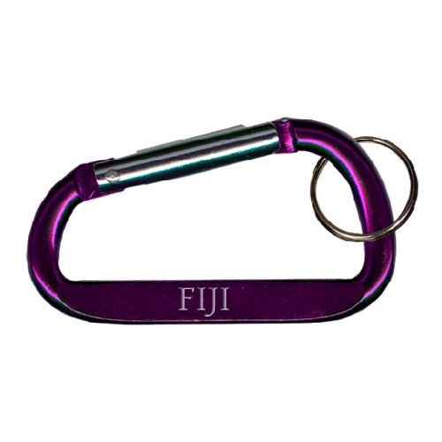  Purple Carabiner with Split Ring - FIJI Engraved