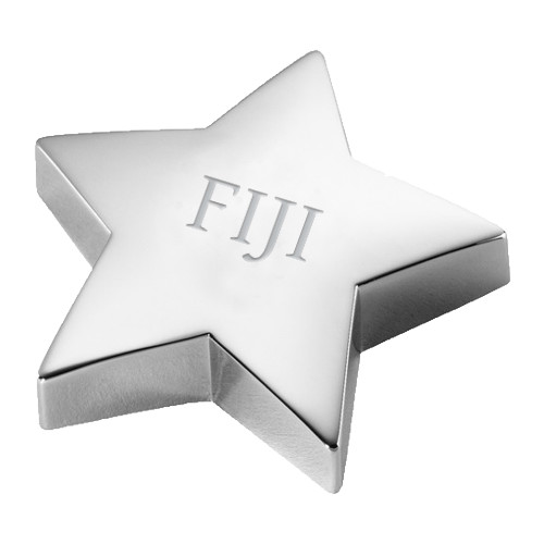 Silver Star Paperweight-FIJI Engraved