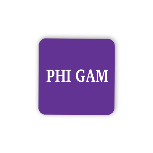 Hardboard Coaster w/Cork Backing 4/set-Phi Gam