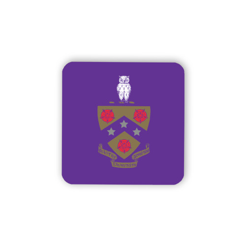 Hardboard Coaster w/Cork Backing 4/set-Crest