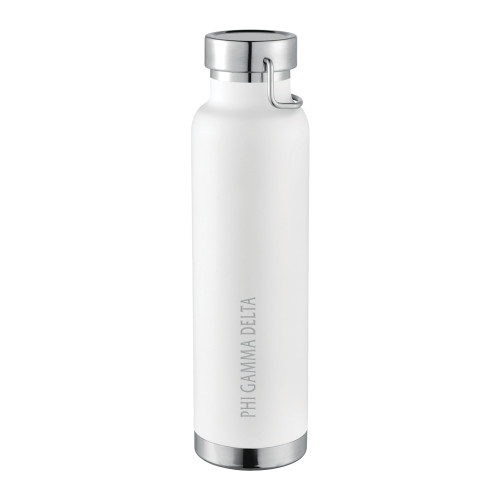  Thor Copper Vacuum Insulated White Bottle 22oz - Phi Gamma Delta Engraved