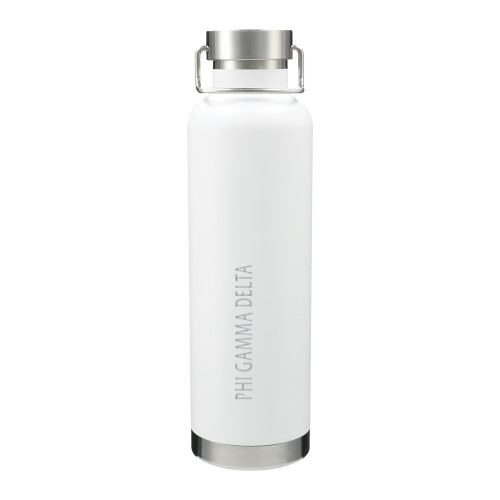  Thor Copper Vacuum Insulated White Bottle 32oz - Phi Gamma Delta Engraved