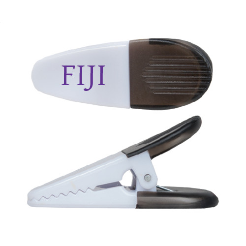  White Crocodile Clip/Magnet - FIJI