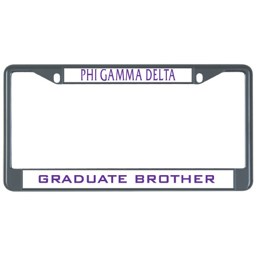  Metal License Plate Frame in Black - Phi Gamma Delta