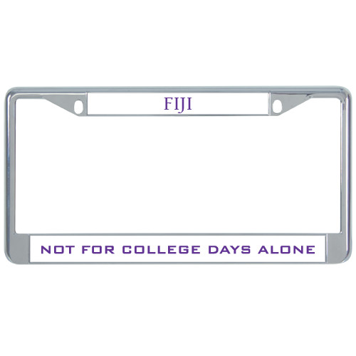  Metal License Plate Frame in Chrome - FIJI