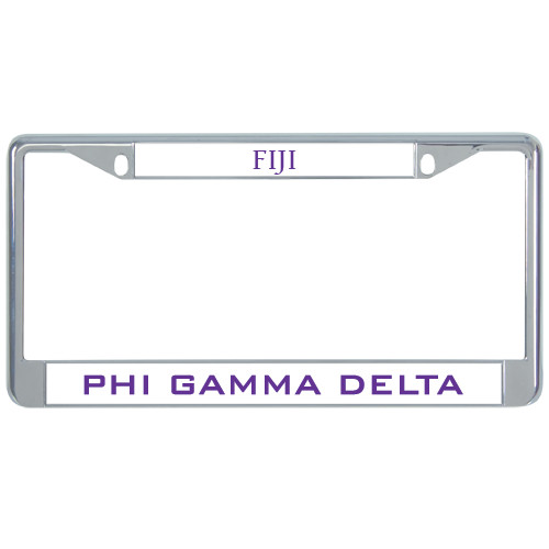  Metal License Plate Frame in Chrome - FIJI