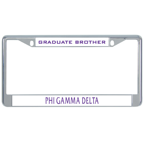  Metal License Plate Frame in Chrome - Phi Gamma Delta