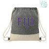 Thumbnail image for  Split Recycled Cotton Natural/Black Drawstring Bag