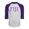 Thumbnail image for  White/Purple Raglan Baseball T Shirt