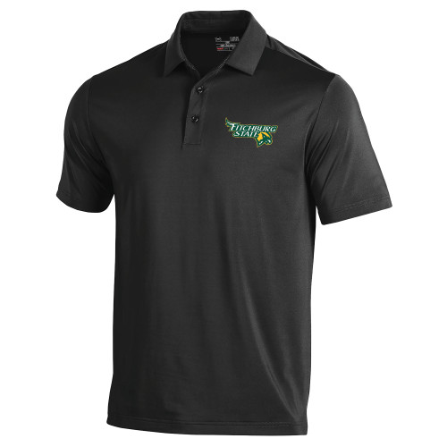  Under Armour Black T2 Performance Polo - Fitchburg State Falcons Head