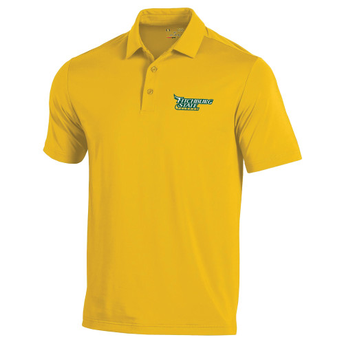  Under Armour Gold T2 Performance Polo - Fitchburg State Falcons Wordmark