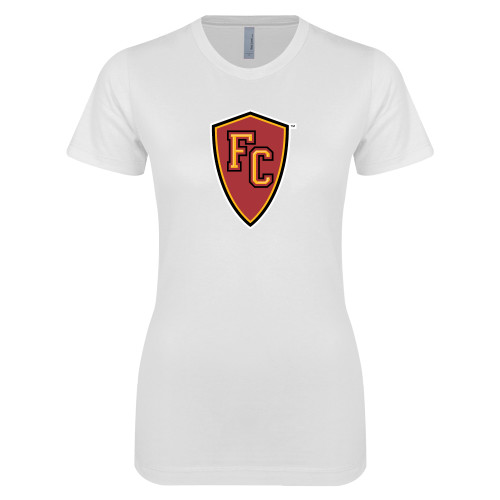  Next Level Womens White Boyfriend Tee - Secondary Mark