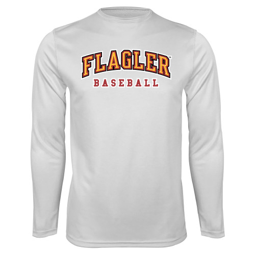  White Performance Long Sleeve Shirt - Baseball