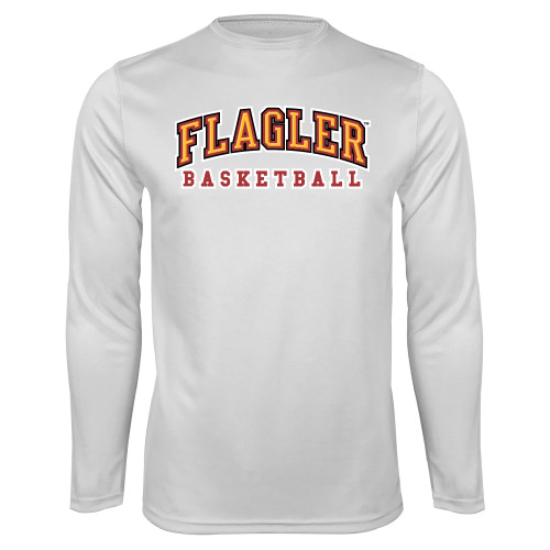  White Performance Long Sleeve Shirt - Basketball