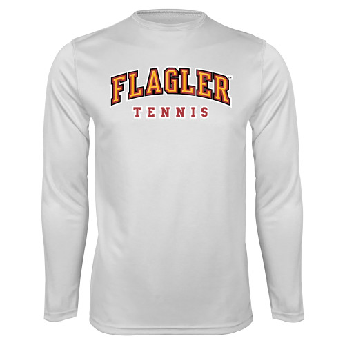  White Performance Long Sleeve Shirt - Tennis