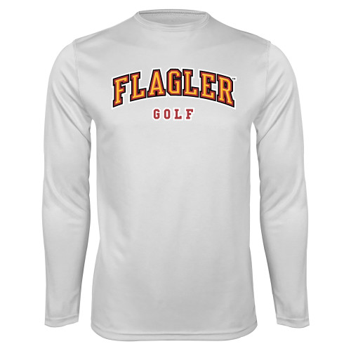  White Performance Long Sleeve Shirt - Golf