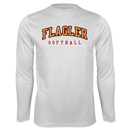  White Performance Long Sleeve Shirt - Softball