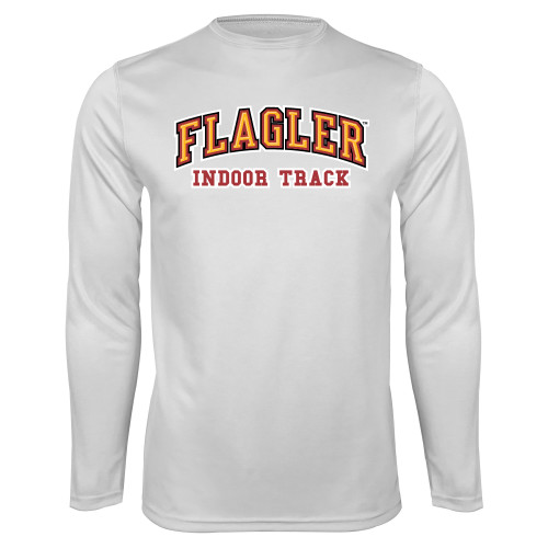  White Performance Long Sleeve Shirt - Track & Field-Indoor