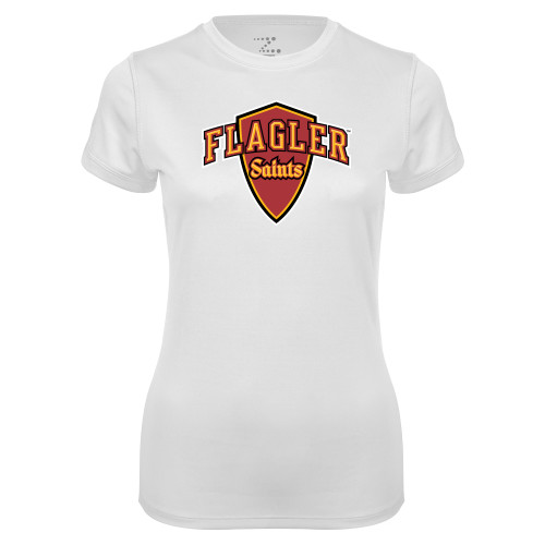  Womens White Performance Tee - Primary Mark