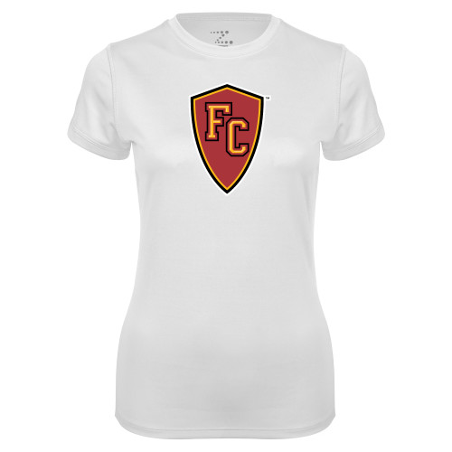  Womens White Performance Tee - Secondary Mark