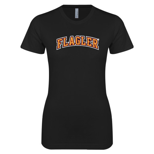  Next Level Womens Black Boyfriend Tee - Flagler Arched