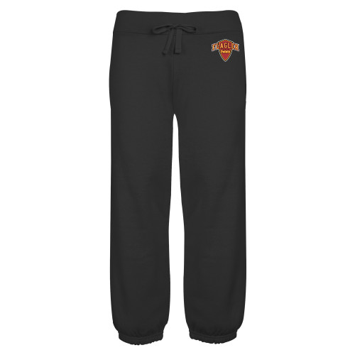  ENZA Womens Black Banded Fleece Capri - Primary Mark