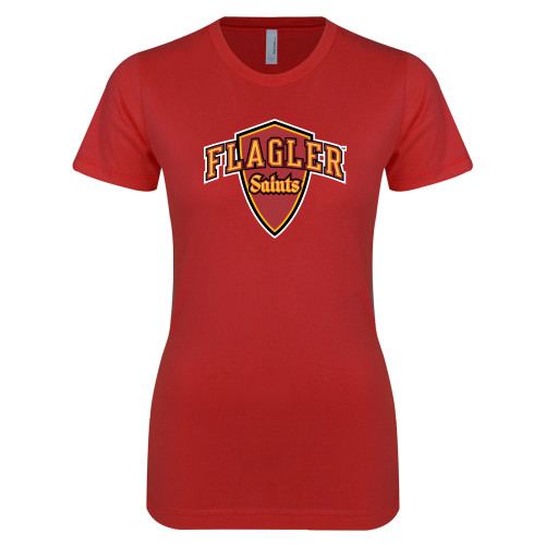  Next Level Womens Red Boyfriend Tee - Primary Mark