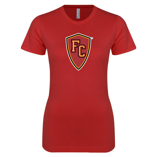  Next Level Womens Red Boyfriend Tee - Secondary Mark
