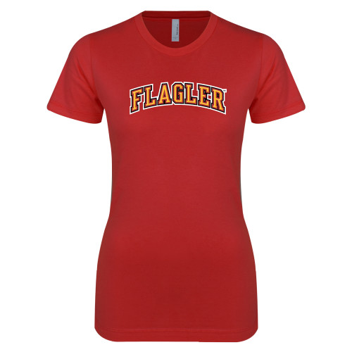  Next Level Womens Red Boyfriend Tee - Flagler Arched