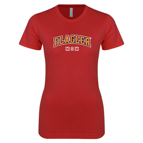  Next Level Womens Red Boyfriend Tee - Mom
