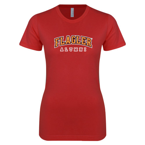  Next Level Womens Red Boyfriend Tee - Alumni
