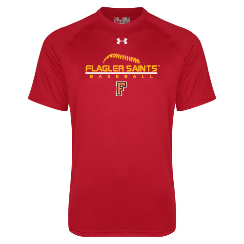  Under Armour Red Tech Tee - Baseball Design