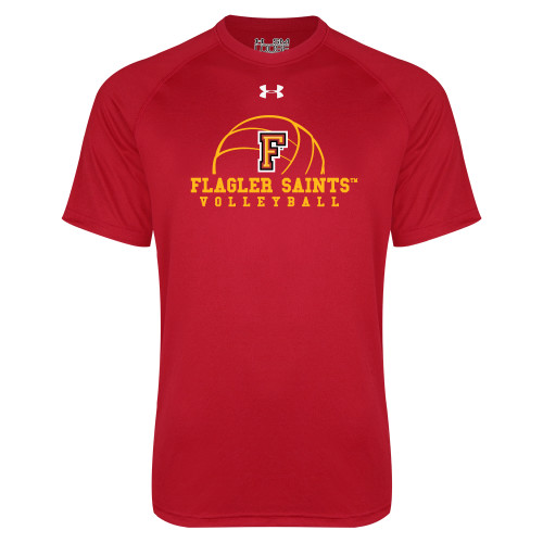  Under Armour Red Tech Tee - Volleyball Design