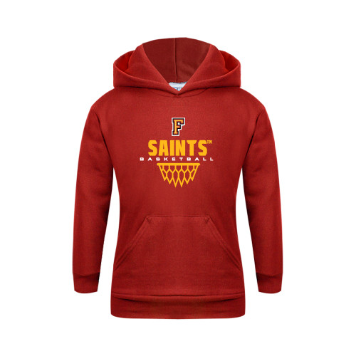  Youth Red Fleece Hoodie - Basketball Design
