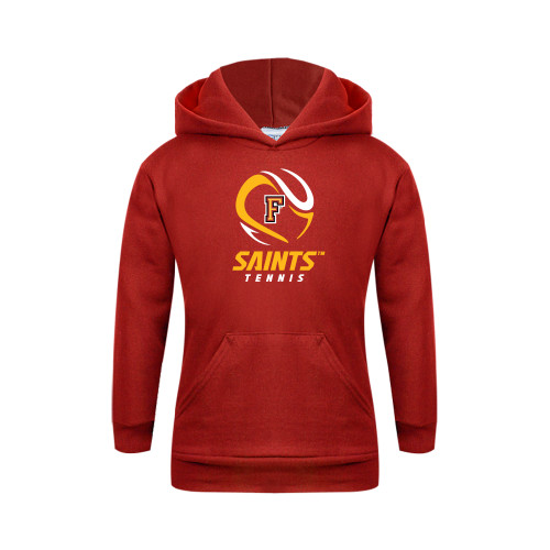  Youth Red Fleece Hoodie - Tennis Design