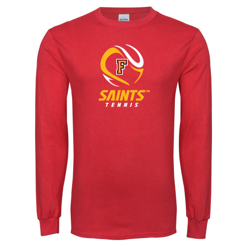  Red Long Sleeve T Shirt - Tennis Design