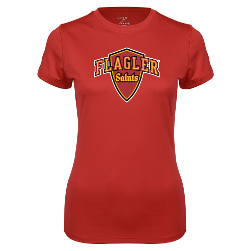 Womens Red Performance Tee - Primary Mark