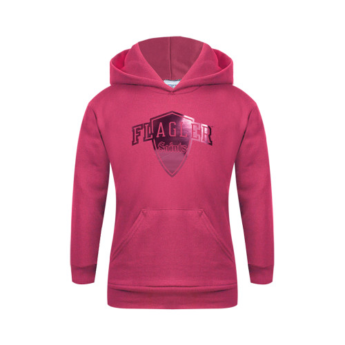  Youth Hot Pink Fleece Hoodie - Primary Mark Foil