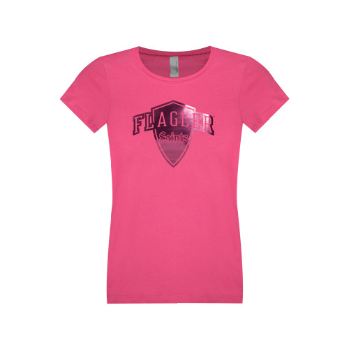  Next Level Girls Fuchsia Fashion Fit T Shirt - Primary Mark Foil