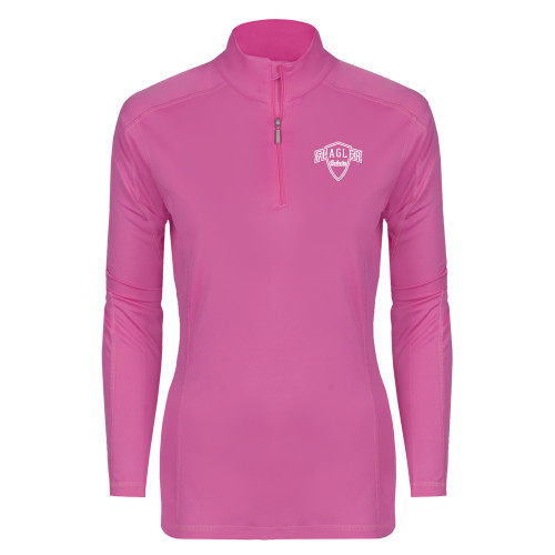  Syntrel Womens Raspberry Interlock 1/4 Zip - Primary Mark