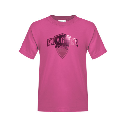 Youth Hot Pink T Shirt - Primary Mark Foil