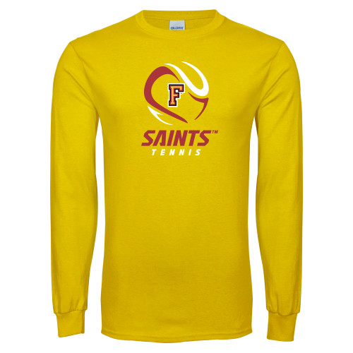  Gold Long Sleeve T Shirt - Tennis Design