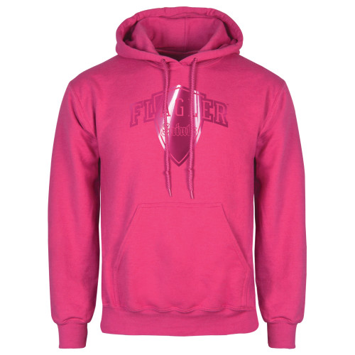  Womens Fuchsia Fleece Hoodie - Primary Mark Foil