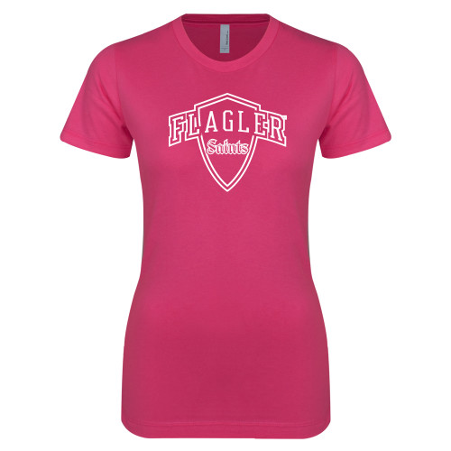  Next Level Womens Fuchsia Boyfriend Tee - Primary Mark