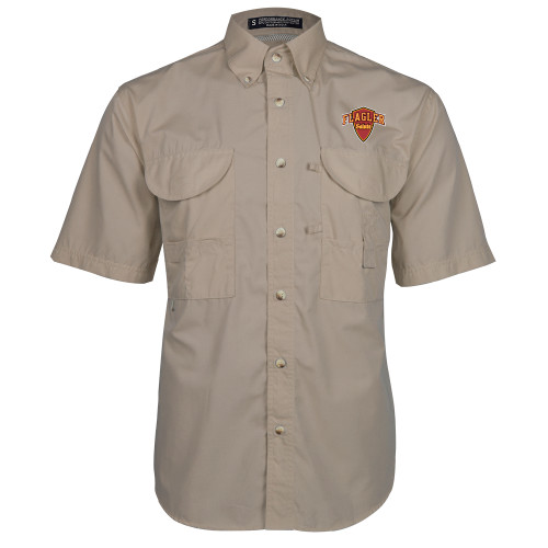 Khaki Fishing Shirt Performance Short Sleeve - Primary Mark