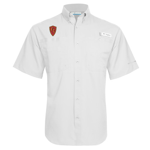  Columbia White Tamiami Performance Short Sleeve Shirt - Secondary Mark