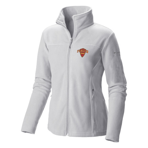  Columbia Womens Full Zip White Fleece Jacket - Primary Mark