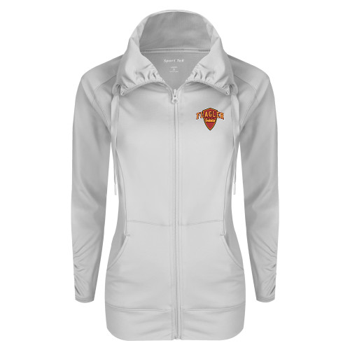  Womens White Sport Wick Stretch Full Zip Jacket - Primary Mark