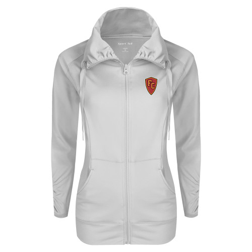  Womens White Sport Wick Stretch Full Zip Jacket - Secondary Mark