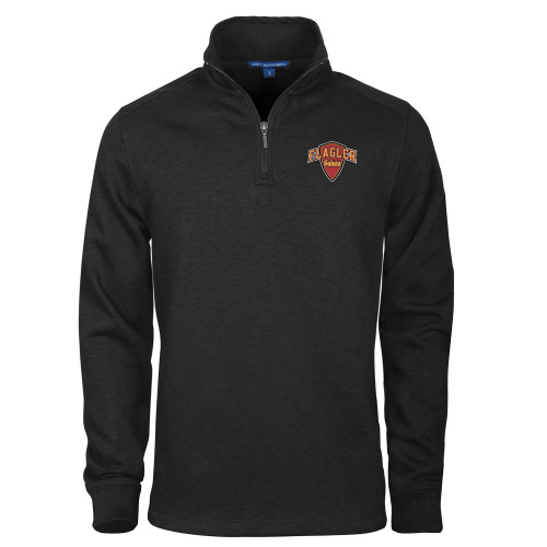  Black Slub Fleece 1/4 Zip Pullover - Primary Mark